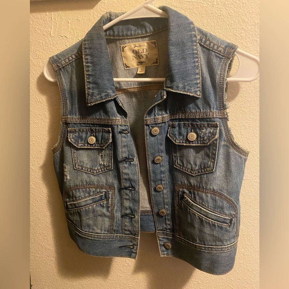COPY - Cropped sleeveless denim jacket Old Navy S